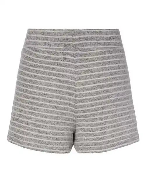Boxercraft L11 Women’s Cuddle Fleece Shorts - Oxford Natural Stripe