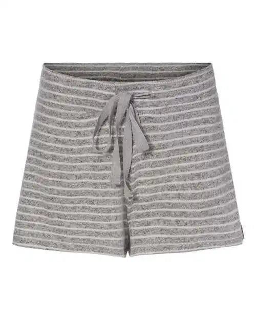 Boxercraft L11 Women’s Cuddle Fleece Shorts - Oxford Natural Stripe