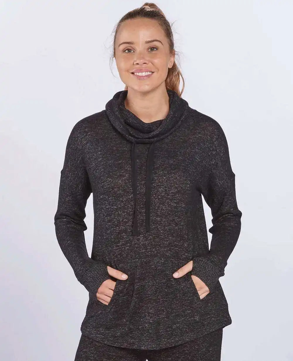 Boxercraft L12 Women’s Cuddle Cowl Pullover - Black Heather