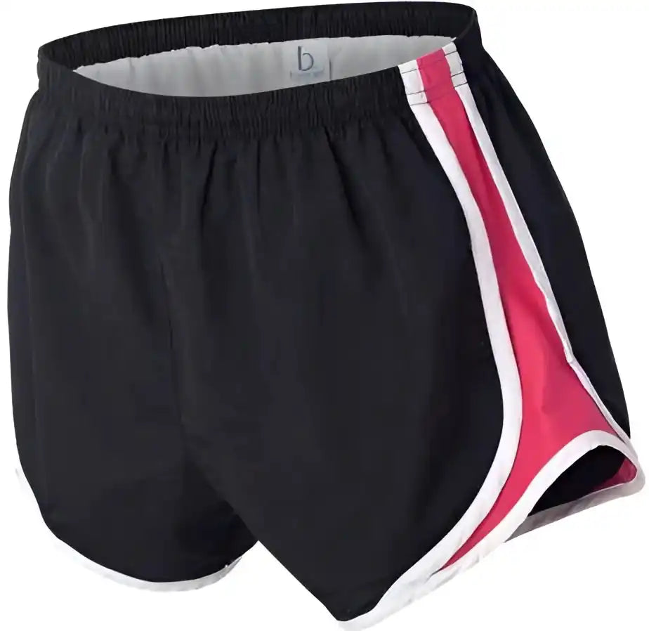 Boxercraft P62 Womens Velocity 3 1 2’’ Running Shorts Black White Fuchsia