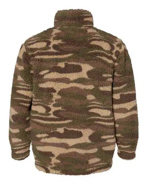 Boxercraft Q10 Unisex Sherpa Fleece Quarter Zip Pullover Desert Camo
