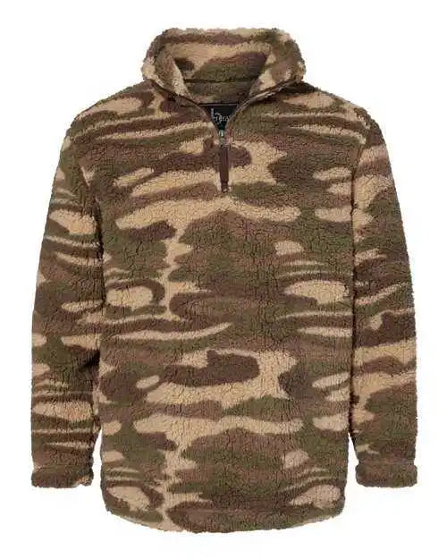 Boxercraft Q10 Unisex Sherpa Fleece Quarter Zip Pullover Desert Camo