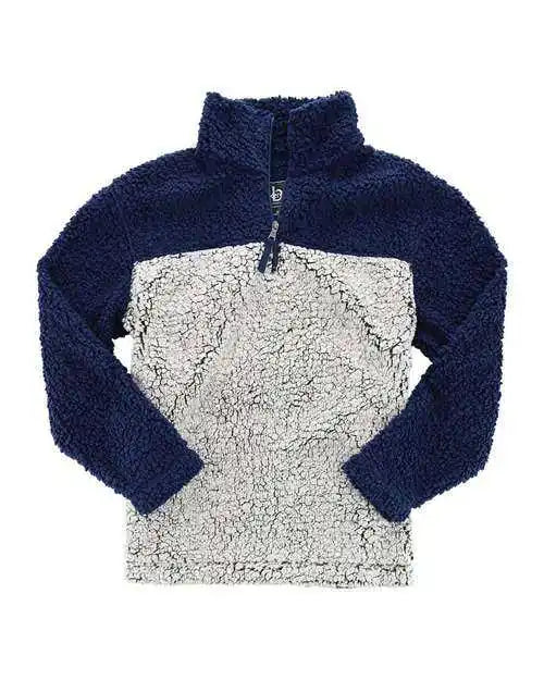 Boxercraft Q10 Unisex Sherpa Fleece Quarter-zip Pullover - Navy Frosty Grey