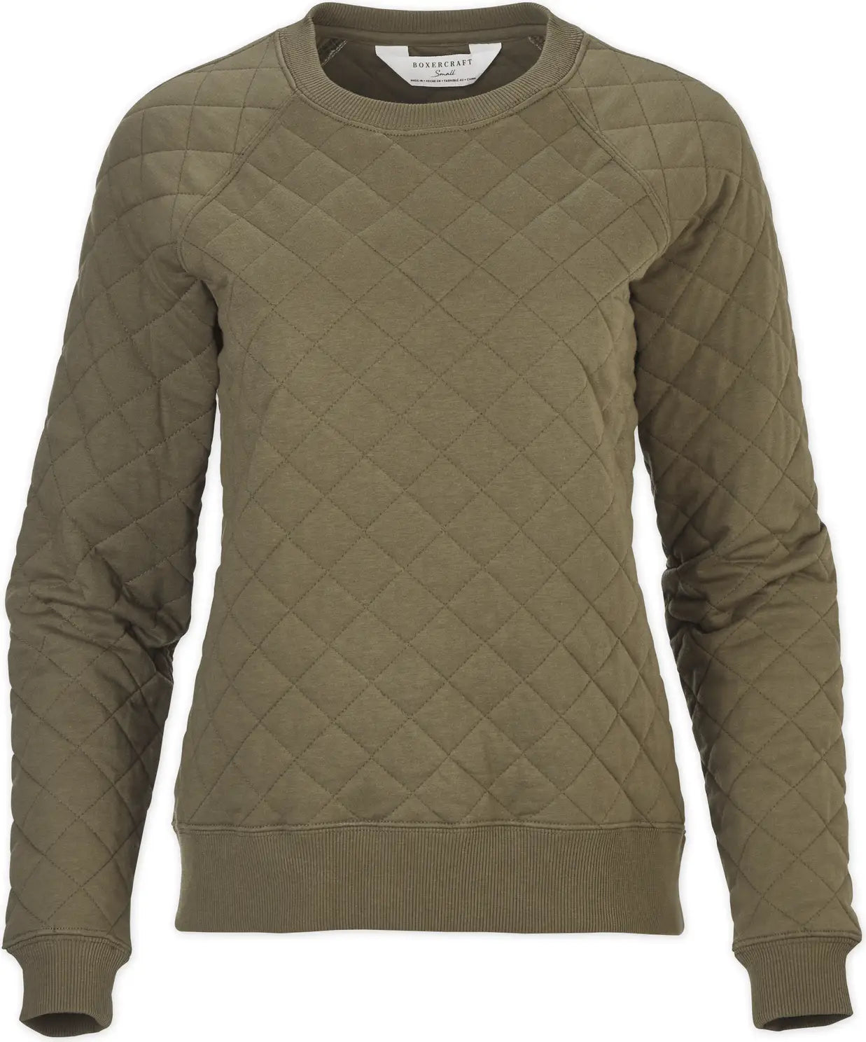 Boxercraft R08 Quilted Crew - Olive - Ladies Xs