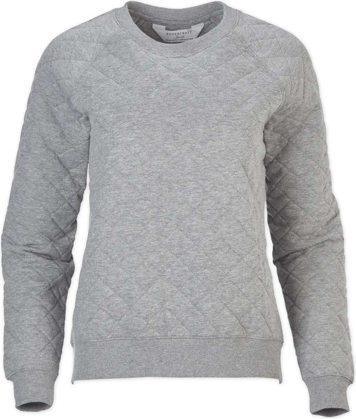 Boxercraft R08 Quilted Crew - Oxford - Gray / Ladies Xs