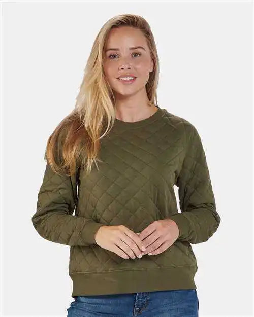 Boxercraft R08 Women’s Quilted Pullover - Olive