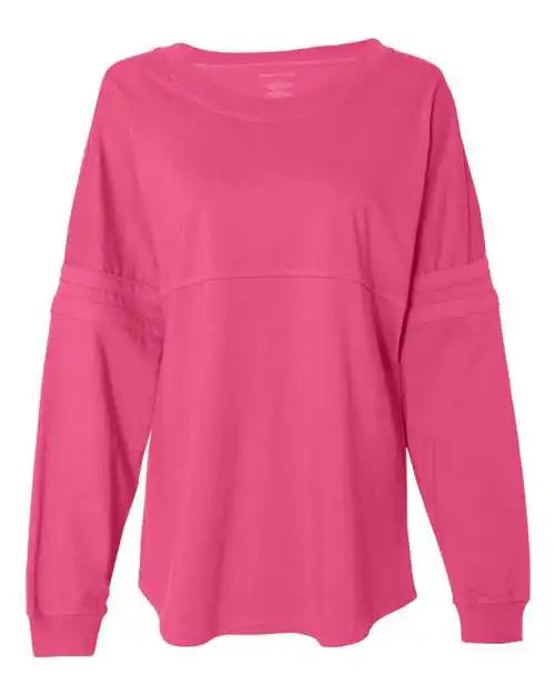 Boxercraft T14 Women’s Jersey Pom Long Sleeve T-shirt - Fuchsia
