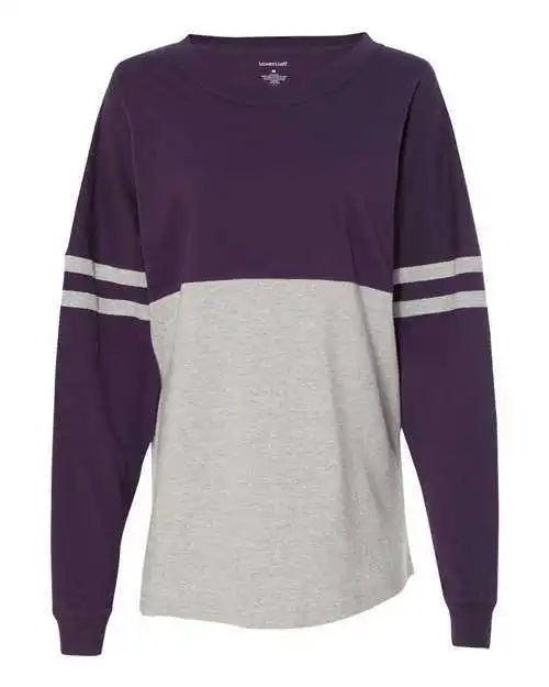 Boxercraft T14 Women’s Jersey Pom Long Sleeve T-shirt - Purple Oxford