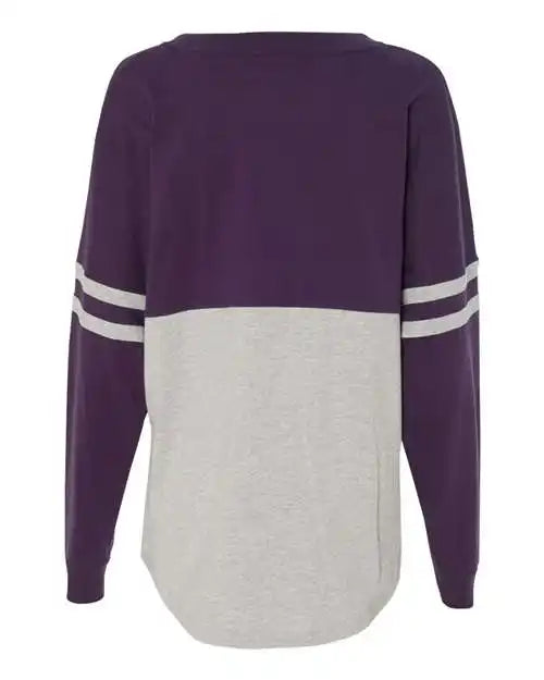 Boxercraft T14 Women’s Jersey Pom Long Sleeve T-shirt - Purple Oxford
