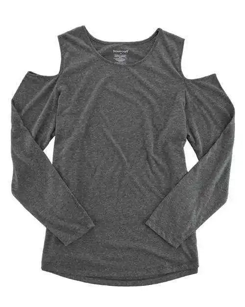 Boxercraft T31 Women’s Cold Shoulder Long Sleeve t Shirt Granite