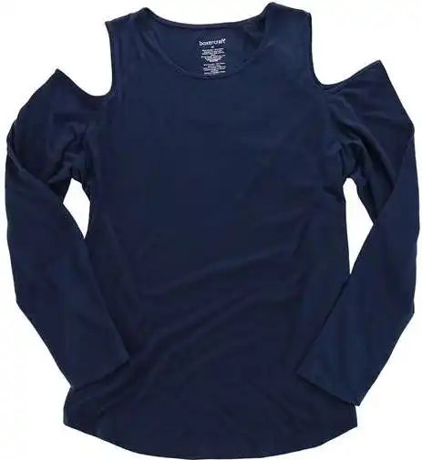 Boxercraft T31 Women’s Cold Shoulder Long Sleeve t Shirt Navy