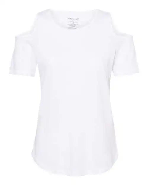 Boxercraft T32 Women’s Cold Shoulder T-shirt - White