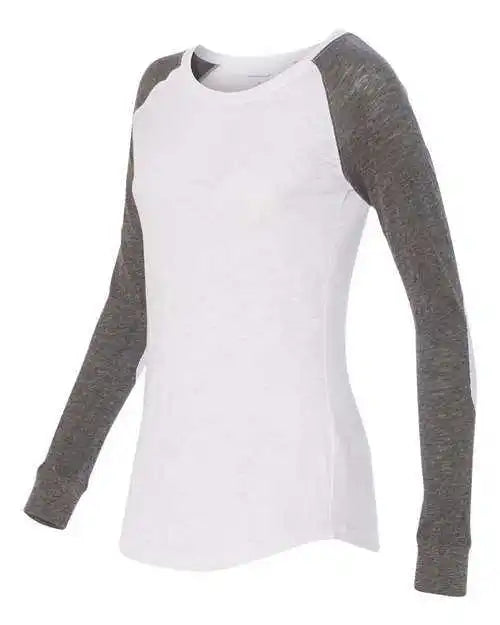 Boxercraft T66 Womens Preppy Patch Slub Long Sleeve t Shirt White Granite