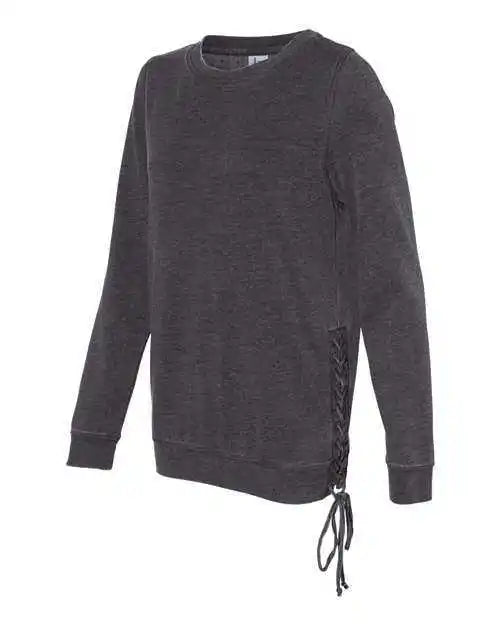 Boxercraft V03 Womens Enzyme-washed Rally Lace-up Sweatshirt - Charcoal