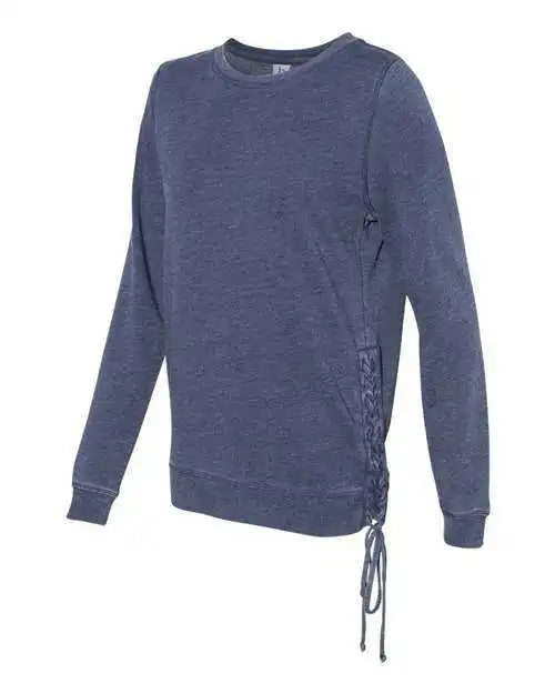 Boxercraft V03 Womens Enzyme-washed Rally Lace-up Sweatshirt - Navy
