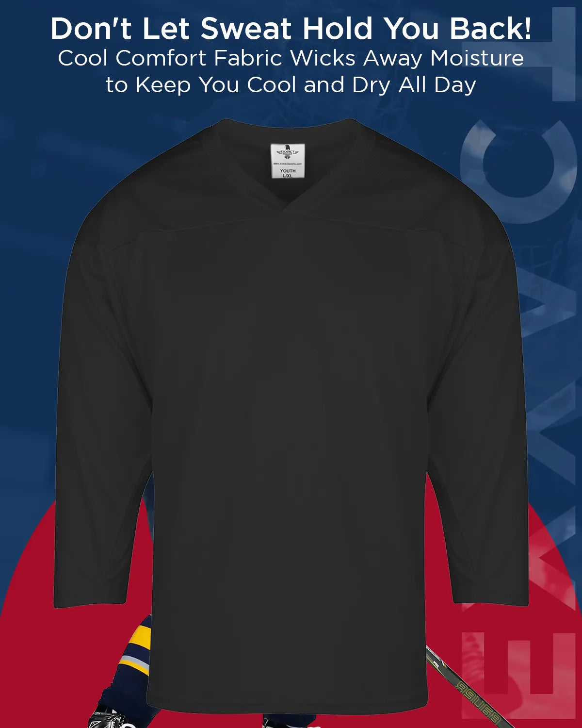 Boys Black Hockey Practice Jersey (youth)