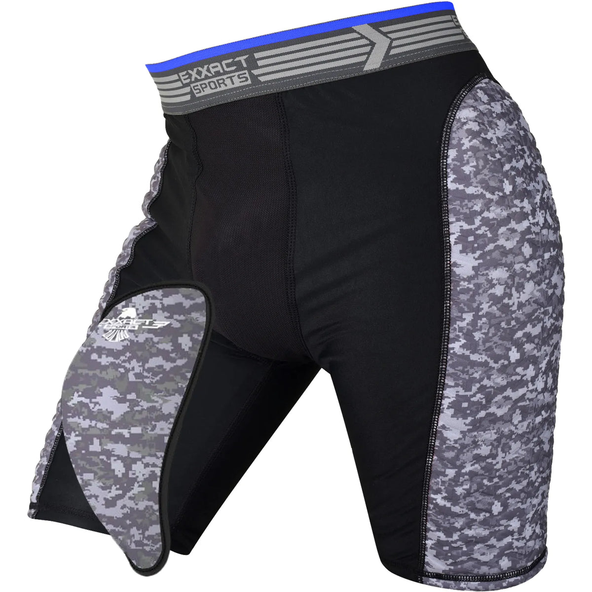 Boys Padded Compression Sliding Shorts with Soft Athletic Cup (black / Gray) - Small