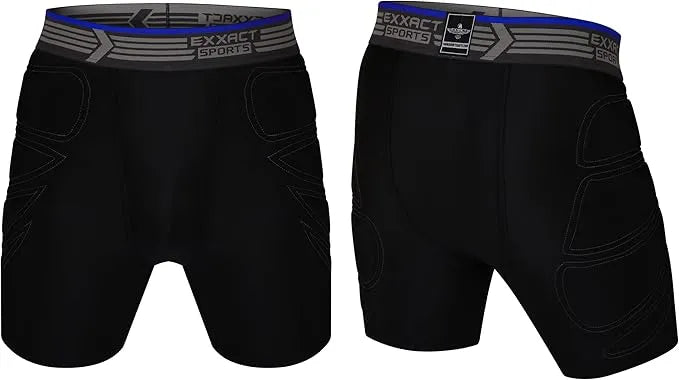 Boy’s Padded Sliding Shorts with Hard Protective Cup (black)