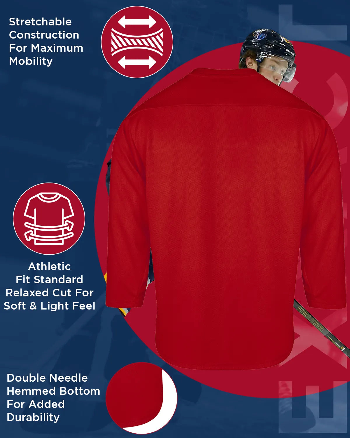 Boys Red Hockey Practice Jersey (youth)