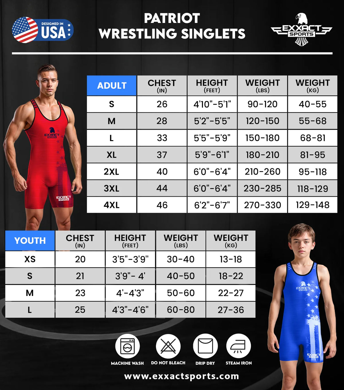 Boys Youth Patriot Wrestling Singlets (purple)