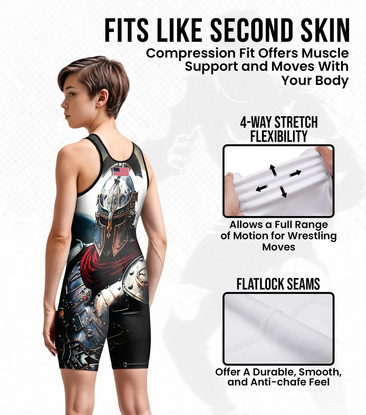 Boys Youth Sublimated Wrestling Singlets (gladiator)
