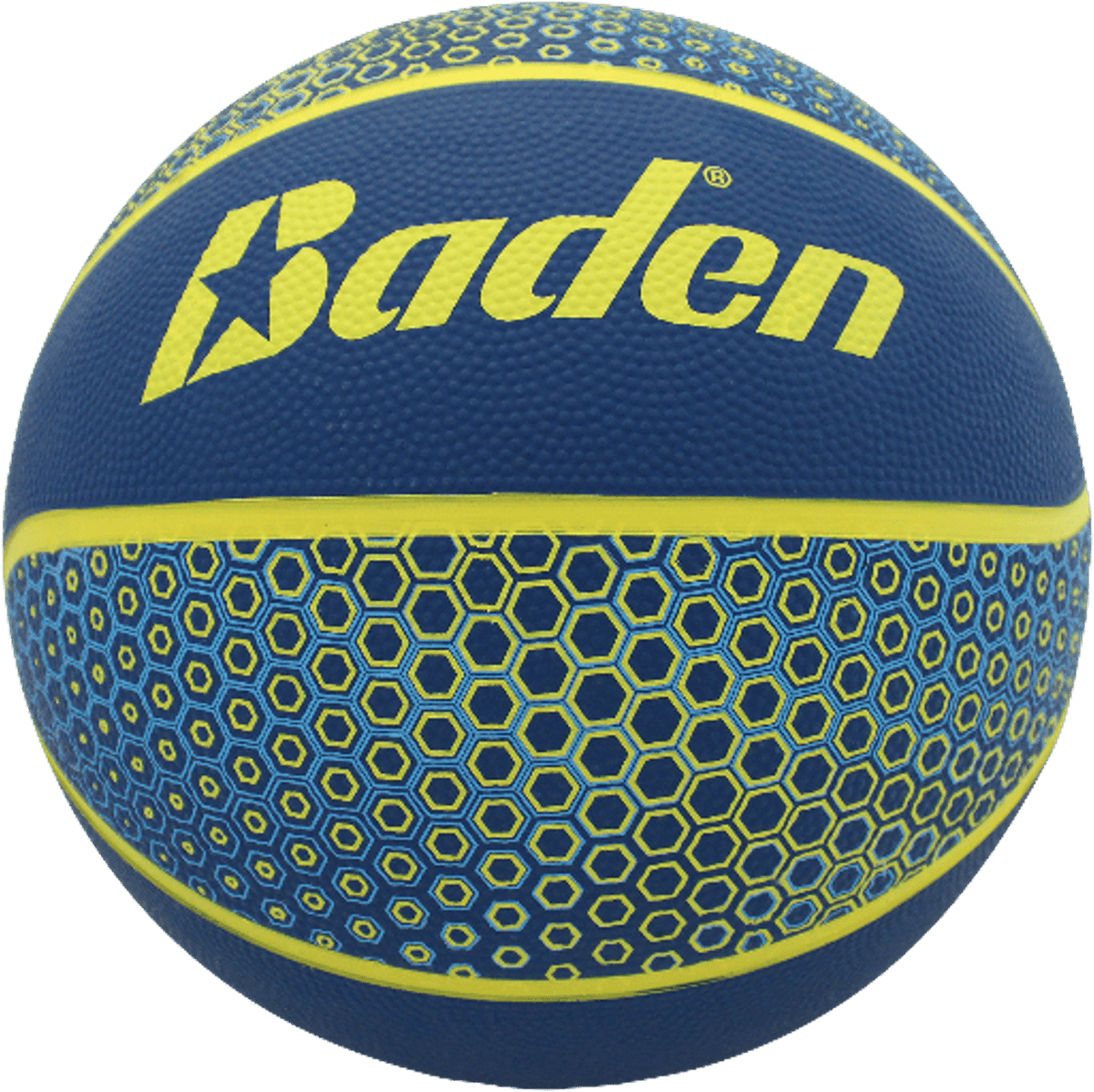 Baden Hex Rubber Ball Yellow/Blue