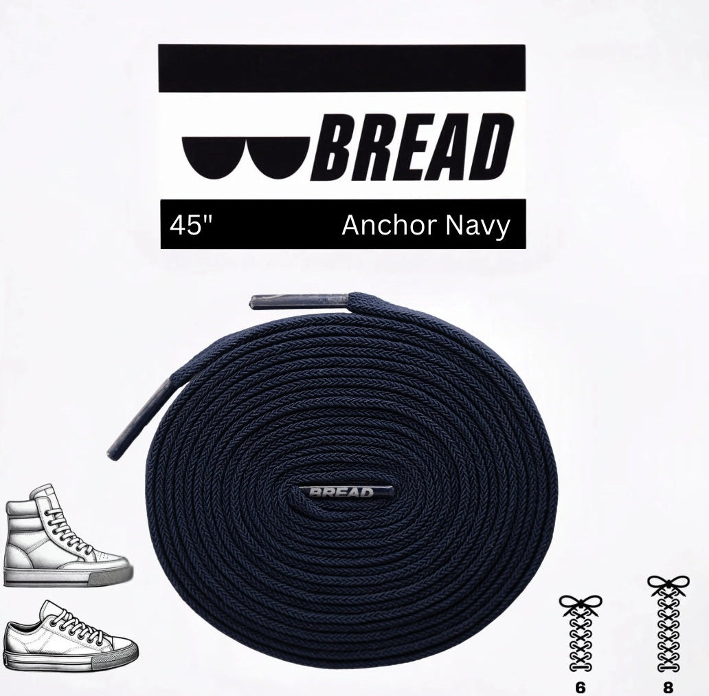 Bread Elastic Shoelace - Anchor Navy - 45’’