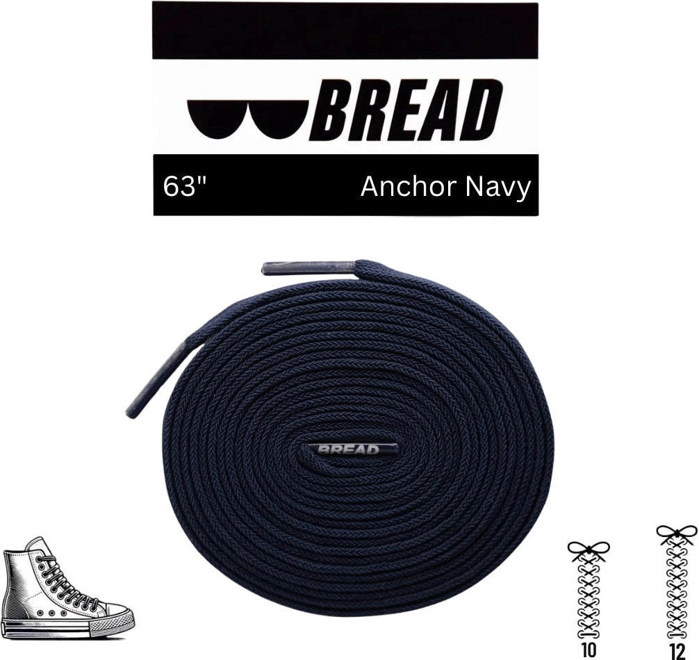 Bread Elastic Shoelace - Anchor Navy - 63’’