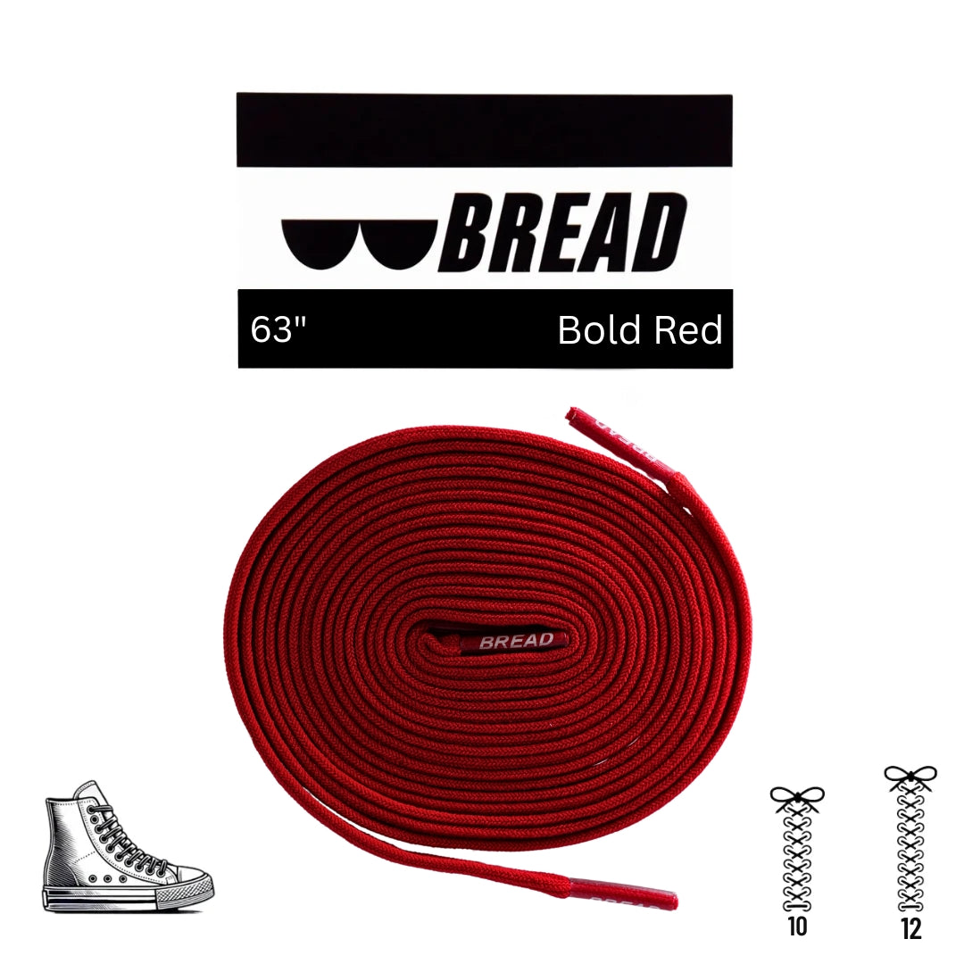 Bread Elastic Shoelace - Bold Red - 63’’