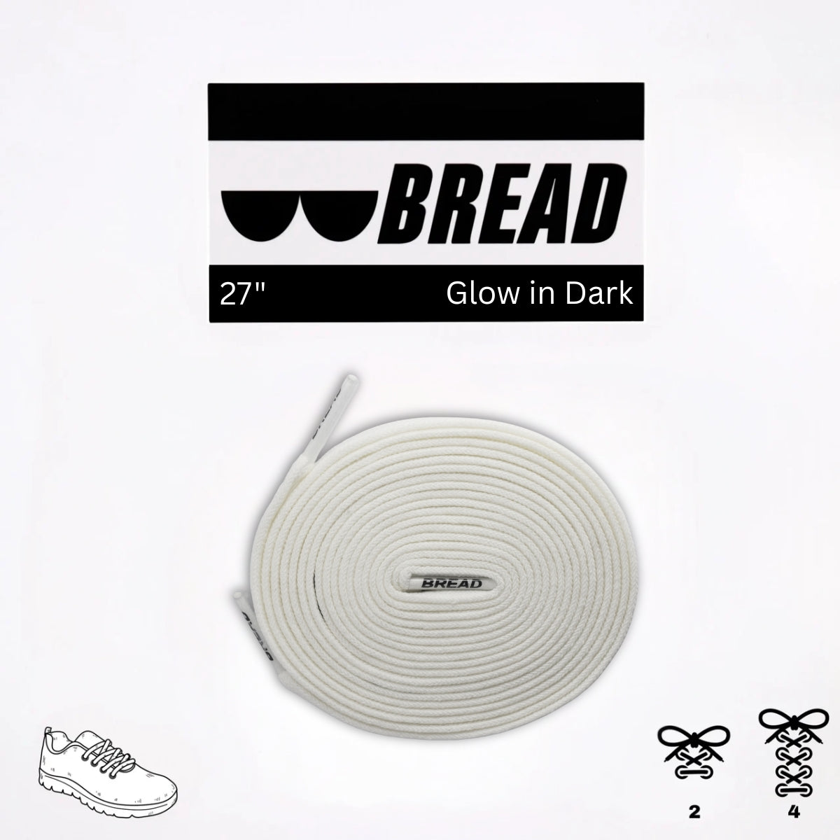 Bread Elastic Shoelace - Night White Glow in the Dark