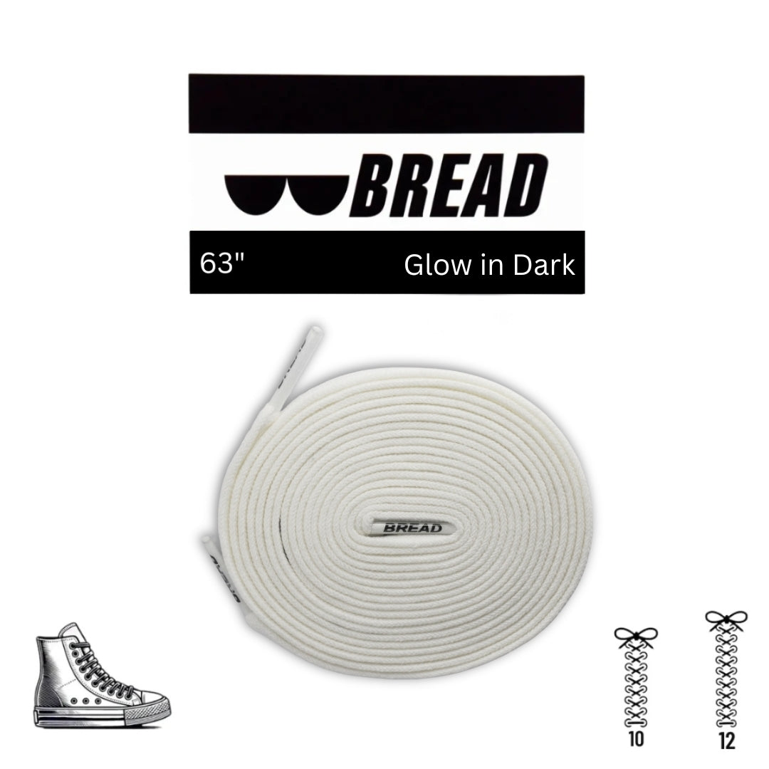 Bread Elastic Shoelace - Night White Glow in the Dark - 63’’