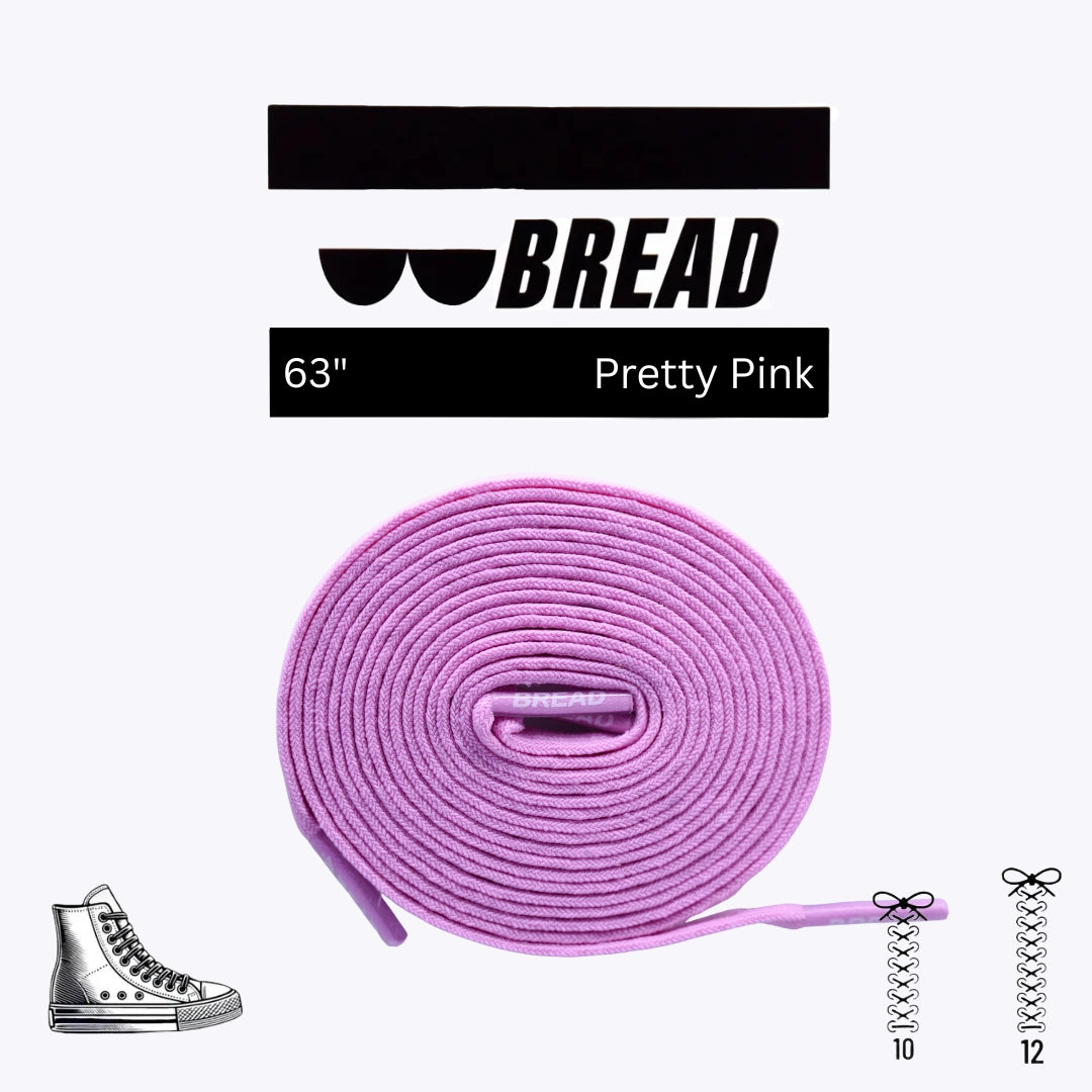 Bread Elastic Shoelace - Pretty Pink - 63’’