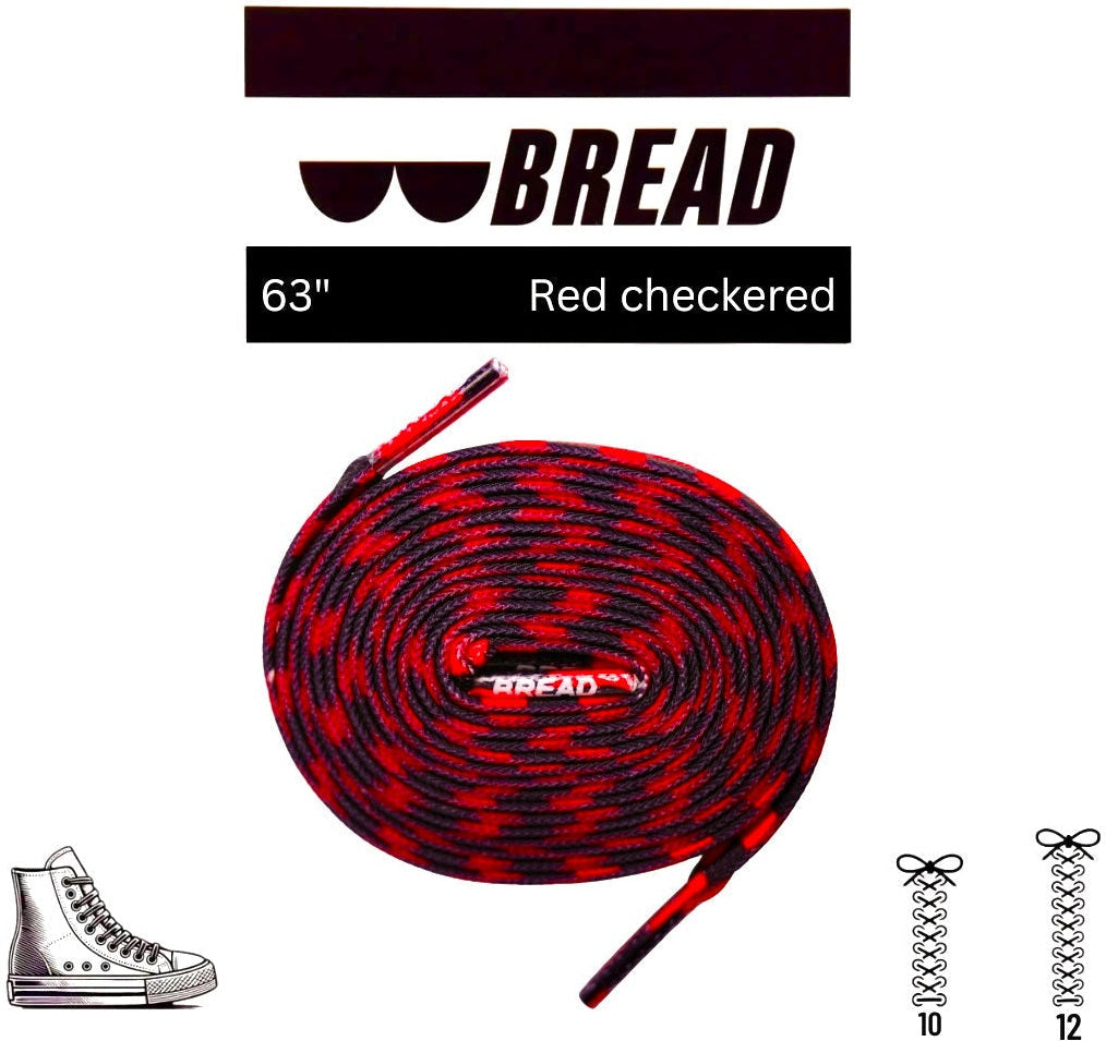 Bread Elastic Shoelace - Red Checkered