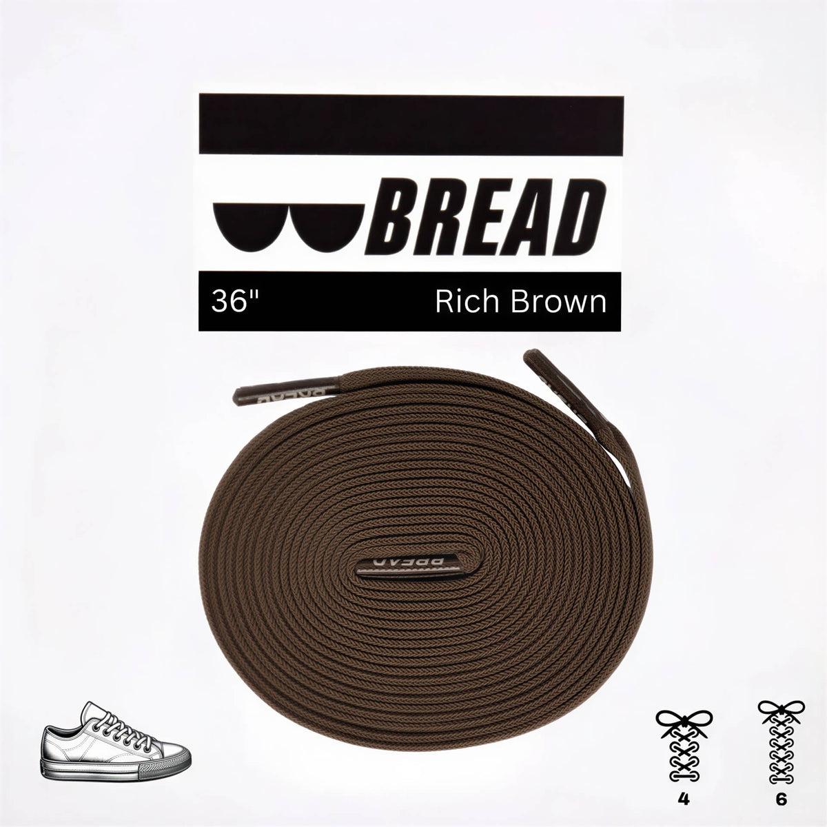 Bread Elastic Shoelace - Rich Brown - 36’’
