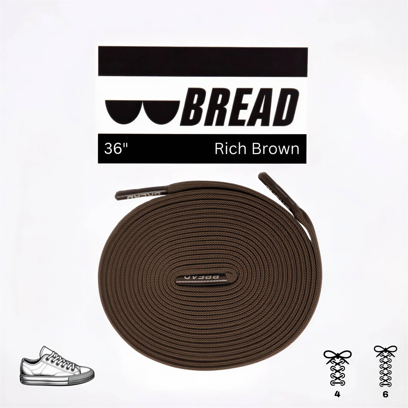 Bread Elastic Shoelace - Rich Brown - 27’’