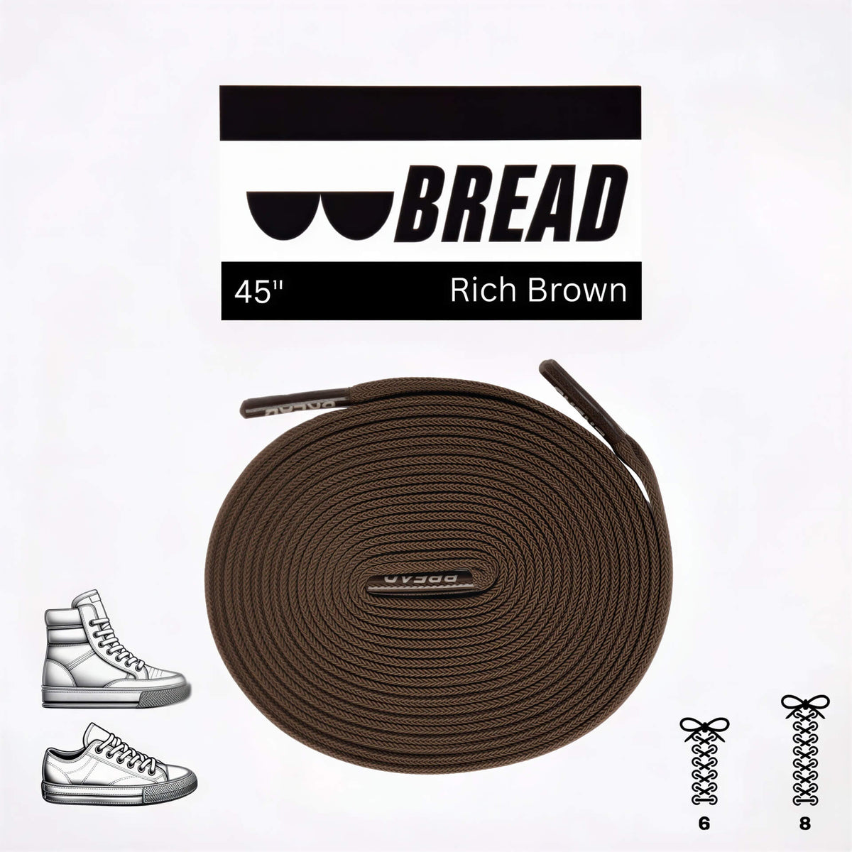 Bread Elastic Shoelace - Rich Brown - 45’’