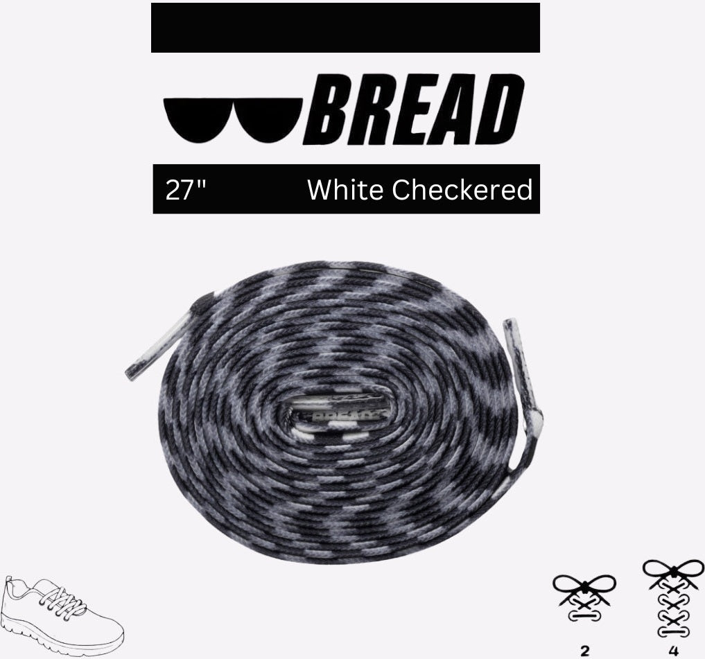 Bread Elastic Shoelace - White Checkered