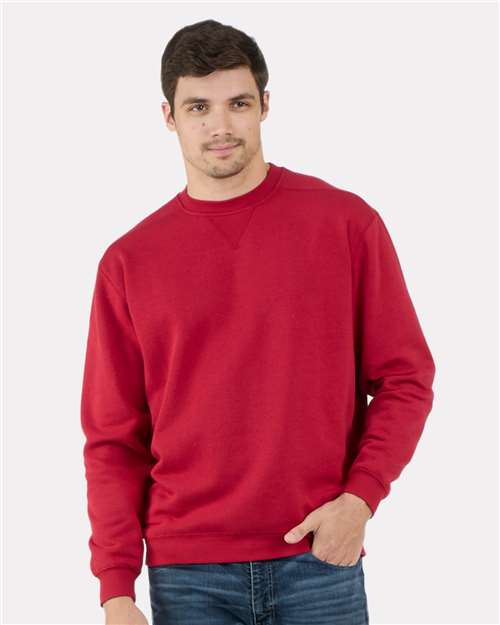 Brick Red Fleece Crew Pullover - BM5101