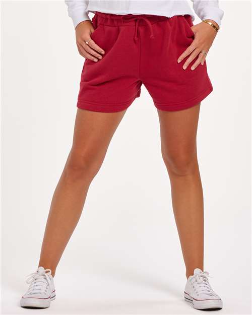 Brick Red Women's Fleece Shorts - BW6502