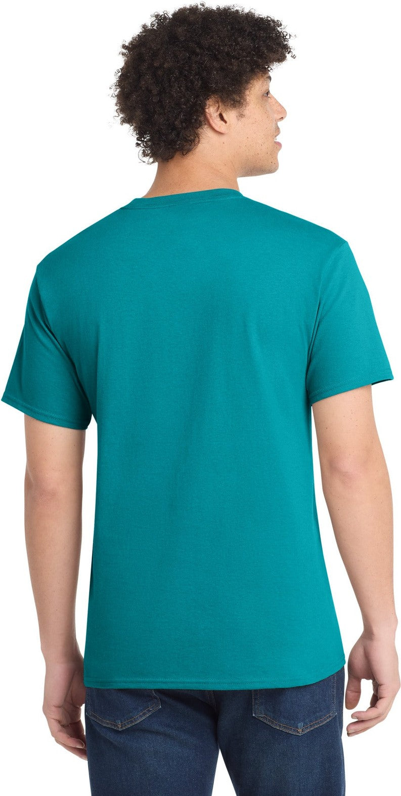 Bright Aqua Port & Co Core Cotton Tee. PC54