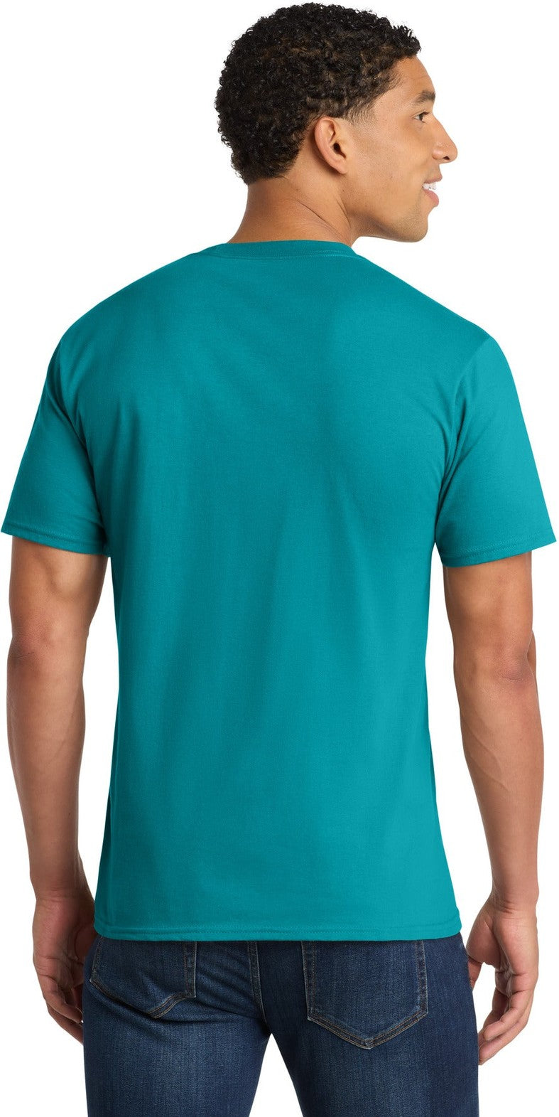 Bright Aqua Port & Co Fan Favorite Tee. PC450