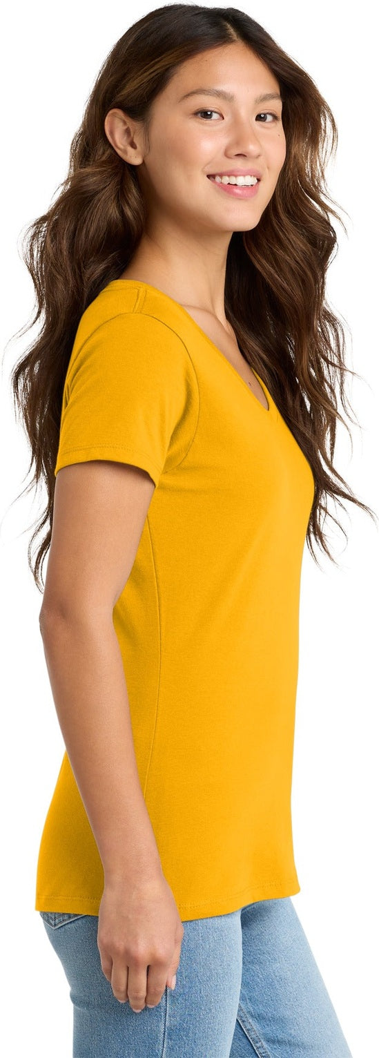 Bright Gold Port & Co Women's Fan Favorite V-Neck Tee. LPC450V