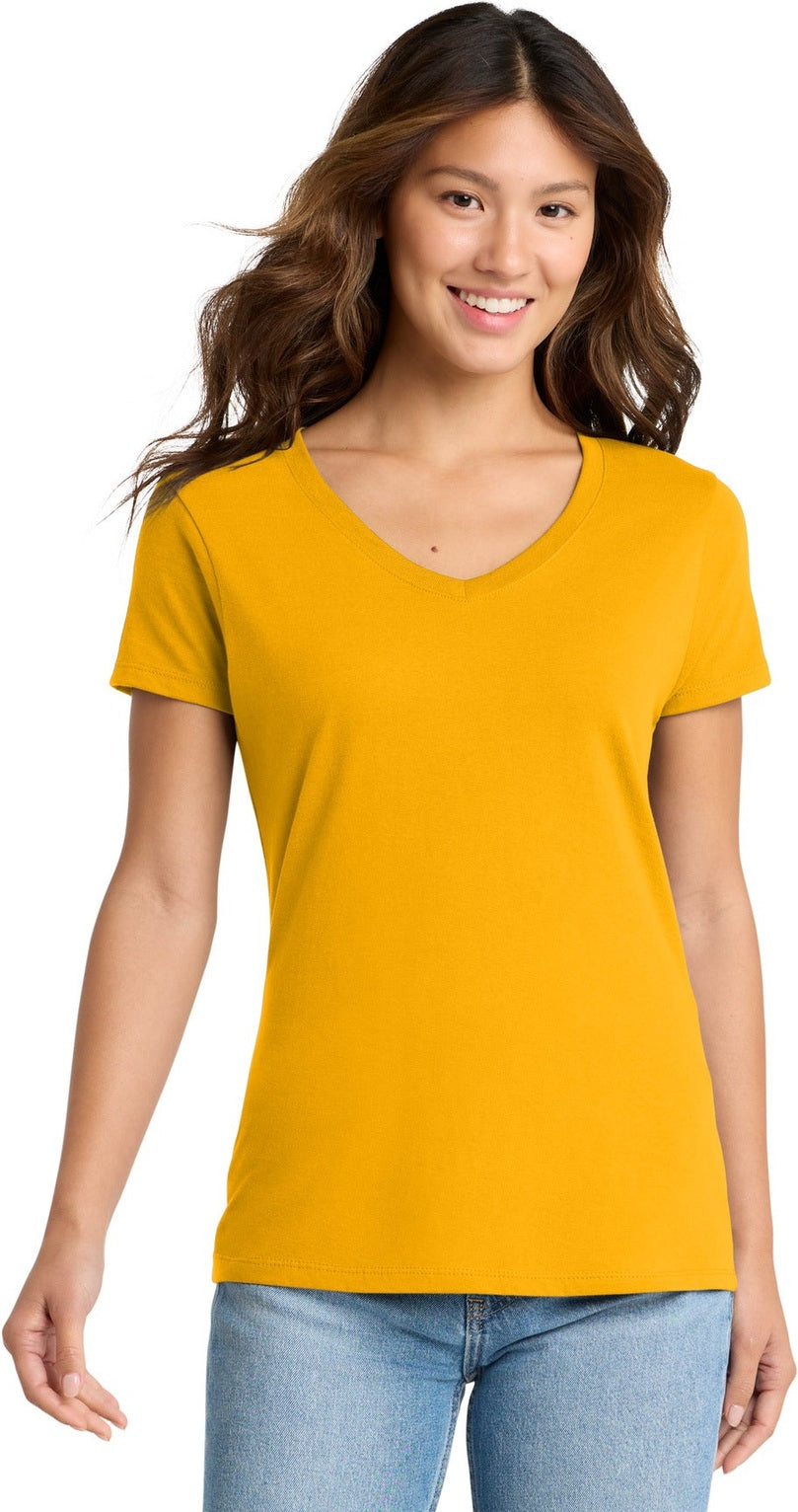 Bright Gold Port & Co Women's Fan Favorite V-Neck Tee. LPC450V