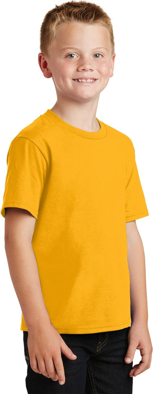 Bright Gold Port & Co Youth Fan Favorite Tee. PC450Y