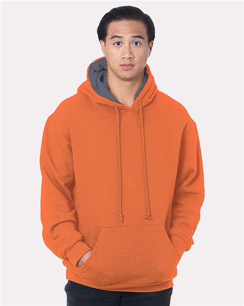 Bright Orange/ Dark Grey USA-Made Super Heavy Thermal Lined Hooded Sweatshirt - 930