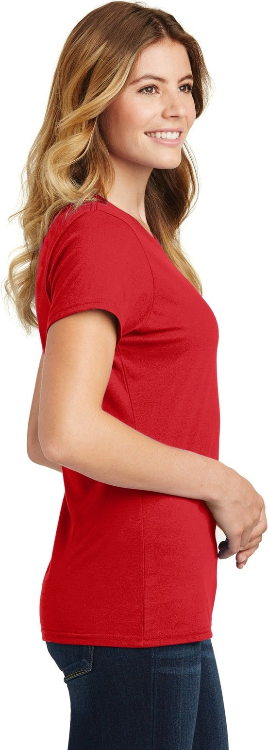 Bright Red Port & Co Women's Fan Favorite Tee. LPC450