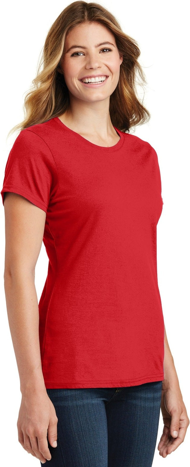 Bright Red Port & Co Women's Fan Favorite Tee. LPC450