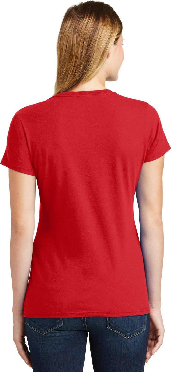 Bright Red Port & Co Women's Fan Favorite Tee. LPC450