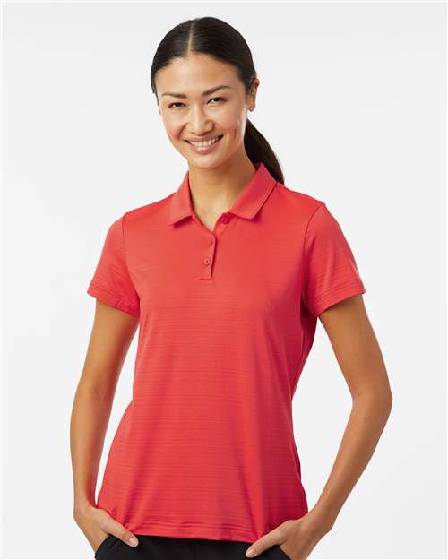 Bright Red Women&#39;s Textured Stripe Polo - A707