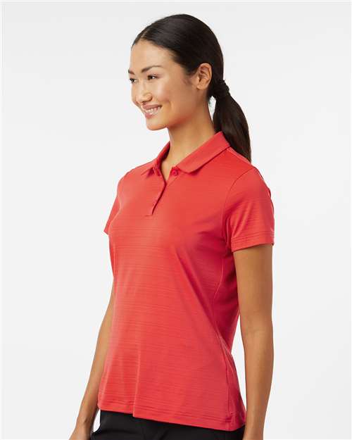 Bright Red Women&#39;s Textured Stripe Polo - A707